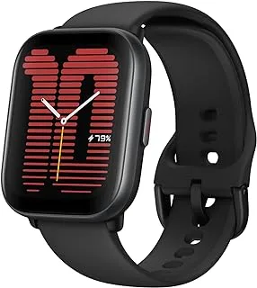 Amazfit Active Smart Wacth مع أكثر من 100 وجه للساعة، وبطارية طويلة الأمد للاستخدام النموذجي لمدة 14 يومًا، ووضع رياضي 120 Plus، و5 أنظمة لتحديد المواقع عبر الأقمار الصناعية، وإخطارات ومكالمات بلوتوث وموسيقى - أسود