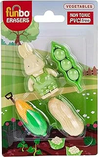 Funbo Rabbit Veg Shape 3D Eraser in Blister Pack, Multicolor