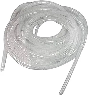 Hasanat Essentials Spiral Wire Wrap Tube Pc Manage Cable For Computer Car Cover Sleeve wire sheath,cord bundler wire wrap, spiral hose wrap (6mm 10 Meter, White)