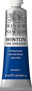 Winsor & Newton Winton Oil Colour Phthalo Blue 37ml tube with even consistency, non-fading, high coverage, rich in colour pigments