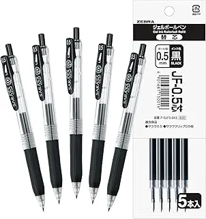 Zebra gel ballpoint pen Sarasa clip 0.5 black 5 pcs & JF-0.5 core black 5 pieces set JJ15BK5RJF5BK5