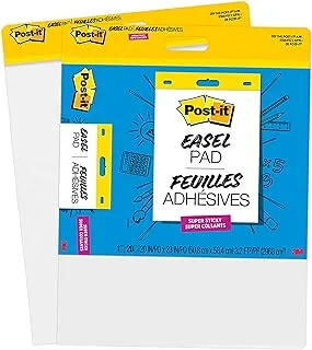 Post-it Super Sticky Easel Pad, 20 in x 23 in Sheets, 20 Sheets/Pad, 2 Pad/Pack, Great for Virtual Teachers and Students (566B-2PK)