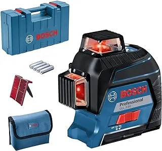 Bosch Professional Laser Level GLL 3-80 (red laser, interior, working range: up to 30m, 4x battery, AA, in carrying case)