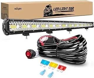 Nilight 37Inch 780W LED Light Bar Triple Row Flood Spot Combo 78000LM Driving Led Off Road Lights with 12V On/Off 14 AWG Wiring Harness Kit for Boat Truck Jeep UTV ATV Car, 2 Years Warranty