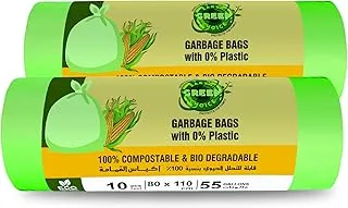 Earth Green choice Compostable Garbage bags Gallons Medium, 80x110 Cms, 20 Bags, 2x10