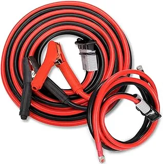 FieryRed 1 Gauge 30 FT Quick Connect Jumper Battery Cables, 1500A Heavy Duty Booster Cables with Travel Bag for Truck, Diesel Trucks, SUV, Car and Winch