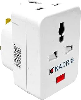 Kadris MU-1199 13A 3-Pin Power Plug Adapter with Light, White