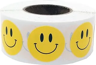 Yellow Happy Face Stickers, 19 mm 3/4 Inch Circle Labels 500 Pack