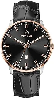 Westar Gents Quartz Black Dial 42mm Black Strap Watch - EX7598SPN603