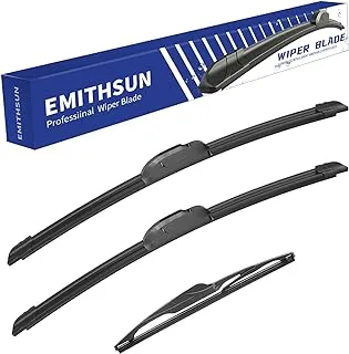 EMITHSUN Windshield Wiper Blades With Rear Wiper Blades set Replacement,That Meet OEM Quality Easy DIY Install 24