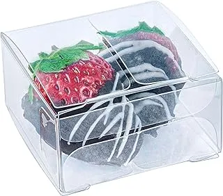 Square Candy Box, Clear Gift Boxes for Wedding, Party and Baby Shower Favors - Folding Top - 2.0