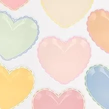 Meri Meri Pastel Heart Large Plates (Pack of 8)