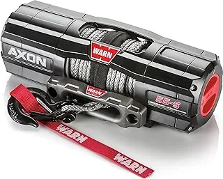 WARN 101150 AXON 55-S Powersports Winch مع حبل Spydura الاصطناعي وجهاز استقبال لاسلكي HUB: قطر 1/4 بوصة × طول 50 بوصة، قدرة سحب 2.75 طن (5500 رطل)، متوسطة