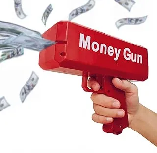 Sbrvaniy Super Money Guns Christmas Day Playing Spary Money Gun Make it Rain Toy Gun, Gun Fake Bill Dispenser Money Shooter Toy (Christmas Red)