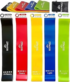 SOMAZ Resistance Bands, Unbreakable 100% Natural Latex Exercise Bands, Home Fitness,Stretching, Strength Training, Physical Therapy,Hip Booty Bands for Squat, Yoga, Workout Loop Bands