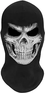 wtactful Thick Scary Skeleton Skull Ghost Death Halloween Balaclava Face Mask for Cosplay Costume