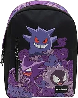 حقيبة ظهر Pokémon Youth، قابلة للتكيف مع عربة التسوق، Gengar، اللوازم المدرسية، كاجوال، سحاب، حقيبة ظهر، أسود، منتج رسمي (العلامات التجارية CyP)، أرجواني، Estandar، كاجوال