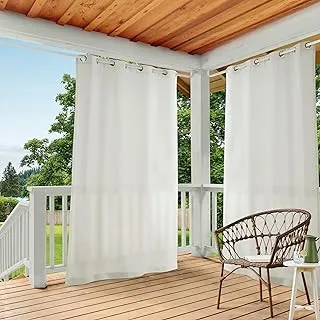 Exclusive Home Cabana Solid Indoor/Outdoor Light Filtering Grommet Top Curtain Panel Pair, 54