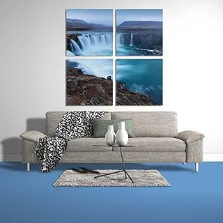 Waterfalls In Nature, Canvas wall art, Blue, Canvas, 4 Pieces, 30 x 30 By(BPA®)