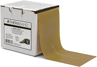 حزام مقاومة TheraBand بطول 25 ياردة، أربطة مرنة احترافية من Gold Max Strength Elite غير لاتكس لتمارين الجزء العلوي والسفلي من الجسم، والعلاج الطبيعي، والبيلاتيس، وإعادة التأهيل، وصندوق توزيع