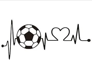 BPA® Heartbeat Football Wall Sticker Art Boys Room Sports Football Soccer Wall Decor Electrocardiogram Vinyl Wall Decal AM184 (BLACK6, 42X95CM)