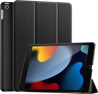 ProCase for iPad 10.2 Case 2021 iPad 9th Gen / 2020 iPad 8th Gen / 2019 iPad 7th Gen Case, Slim Tri-fold Stand Hard Back Shell Protective Smart Cover for iPad 10.2 Inch –Black