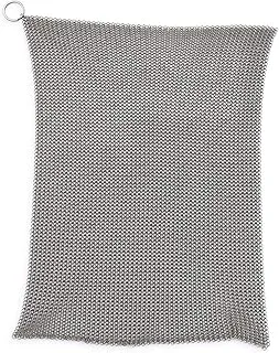 Barebones Stainless Steel Cleaning Mesh Scrubber- Cast Iron Cleaner - Grill Accessories, Scrub Brush, Cast Iron Brush, Chainmail Skillet Cleaner