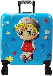 Re-flection 18-Inch Kids Luggage,Durable Lightweight Suitcase for Boys & Girls,Fun Cartoon Design Printed,Travel Carry-On Bag,Children Trolley Case with Wheels,Gift for Young Travelers (Blue)