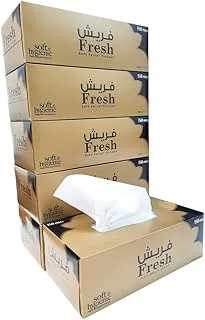 Fresh Facial Tissue Golden 150 x 2 Ply Sheets Premium Tissue, Ultra Soft, Comfort, Daily Care, White Tissue - Pack Of 10.