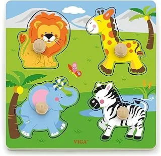 Big Wooden Knob Puzzle - Wild Animals