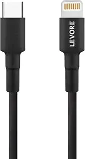 Levore 20W USB-C to Lightning Cable, 1.8 Meter Length, Black