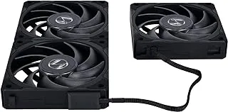 LIAN LI UNI Fan P28 120 Triple Pack Blackwith a Fan Speed Controller - P28120-3B