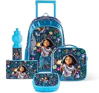 TRUCARE Disney Encanto Mirabel 5in1 Trolley School Bag Set | Kids Backpack Gift | Water Resistant,Box set 18