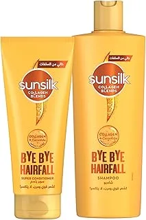 Sunsilk Collagen Blends Shampoo for hair fall, Bye Bye Hairfall, Infused with Collagen + Ceramides, 350ml + Sunsilk Collagen Conditioner, 170ml