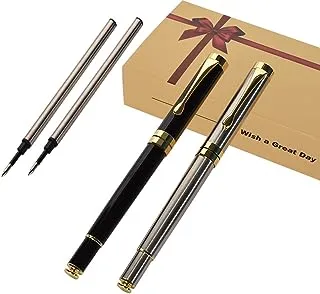 iMeaniy Luxury Ballpoint Pen Writing Set,Elegant Fancy Roller Ball Nice Gift Pens for Signature Colleague Students Boss Executive Business Office Supplies with Gift Box,2 extra 0.5mm refills (2 pens)