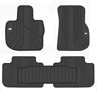 San Auto Car Floor Mat for BMW X3 G01 X4 G02 Custom Fit 2018 2019 2020 2021 2022 2023 2024 Black White Rubber Auto Floor Liners Set All Weather Protection Heavy Duty Odorless