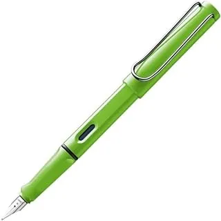 Lamy Safari 013 Extra Fine Nib Fountain Pen Box Pack | Sturdy Plastic, Green Body | Metal Clip, Chromium-Plated Steel Nib | With Ink Cartridge T 10 & Converter Z 28 | Blue Ink, Pack Of 1