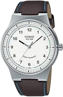 Casio Men's Watch - MTP-RS105L-7BVDF White Dial, Brown Band