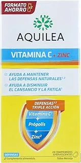 أكويليا فيتامين C ونكهة البرتقال والزنك 28 أقراص فوارة