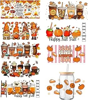 EOGOW Uvdtf Cup Wraps Stickers，9sheets Thanksgiving Theme for Uv Dtf Cup Wrap Uvdtf Cup Wraps Uv Dtf Transfer Sticker Uv Transfer Stickers for Cups Uv Transfer Stickers Uv Dtf Wraps Sticker