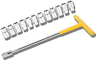 XMHF 13PCS Vehicle Car T Shaped Handle Wrench Spanner with 8-19mm 1/2T Socket Tool Set