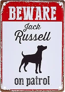 Magnet & Steel Beware Jack Russell On Patrol Tin Sign