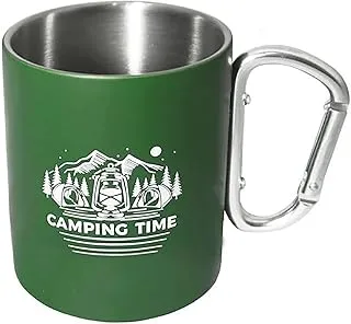 كوب Orcamp Steel Mug، أخضر، محمول وسهل الاستخدام معدات التخييم في الهواء الطلق للمقصورة، RV، المطبخ، الصيد وحقائب الظهر