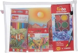 Funbo 12 Crayons Color Pack with A4 Sketchpad, Pencils and Correction Tape