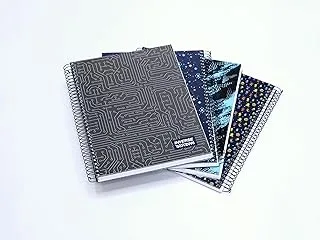 Ambar Inverse Teen Hardcover Spiral Lined Notebook 5-Pieces Set, A5 Size, Assorted