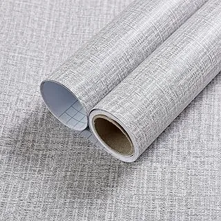 Yancorp Faux Grasscloth Peel Stick Wallpaper Fabric Self-Adhesive Paper Linen Removable Fireaplace Kitchen Backsplash Wall Door Counter Top Liners (15.7