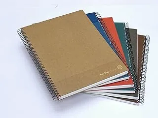 Ambar Kraft Hardcover Spiral Lined Notebook 6-Pieces Set, A4 Size, Assorted