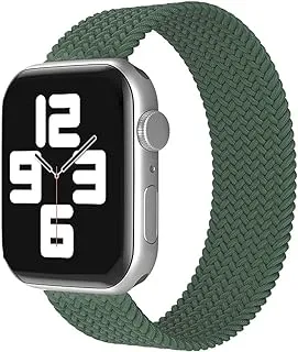 AC&L Braided Solo Band Compatible with Apple Watch 38Mm Large Strap With A Plastic Connector, Dark Olive Green