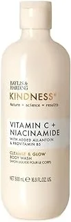 Baylis & Harding Kindness + Vitamin C and Niacinamide Cleanse & Glow Luxury Body Wash 500ml | Added Allantoin & Provitamin B5 | Vegan | Dermatologist approved.