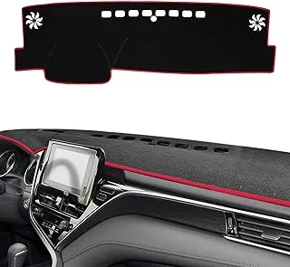 POSAID for Toyota Camry Dash Cover 2023 2022 2021 2020 2019 2018 Dashboard Cover Mat Custom Fit Toyota Camry 2018-2023, Red Trim